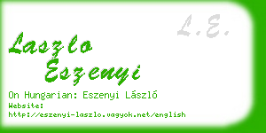 laszlo eszenyi business card