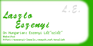 laszlo eszenyi business card